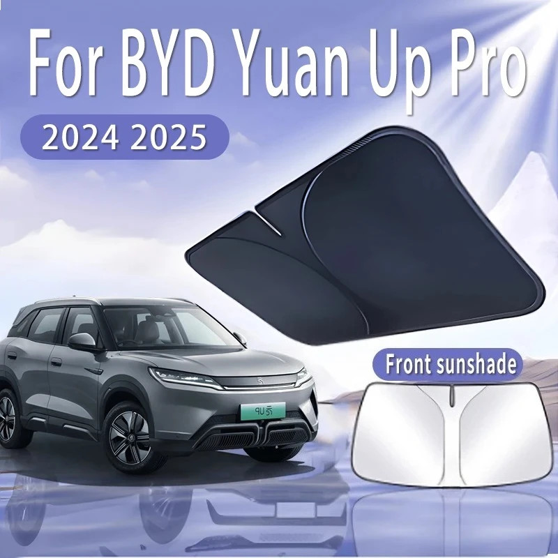 

For BYD Yuan Up Pro 2024 2025 Foldable Car Sun Visor Front Windshield Sunshade Heat Insulation Summer Colling Auto Accessories