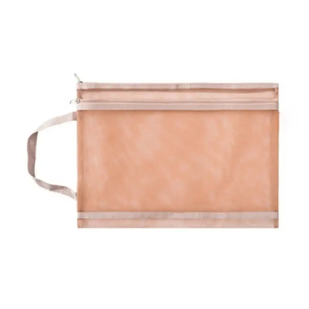 

Document Organizer A4 Mesh Zipper Pouch Simple Subject ID Card Storage Handbag Double-Layers Thicken Document Bag Student Gift