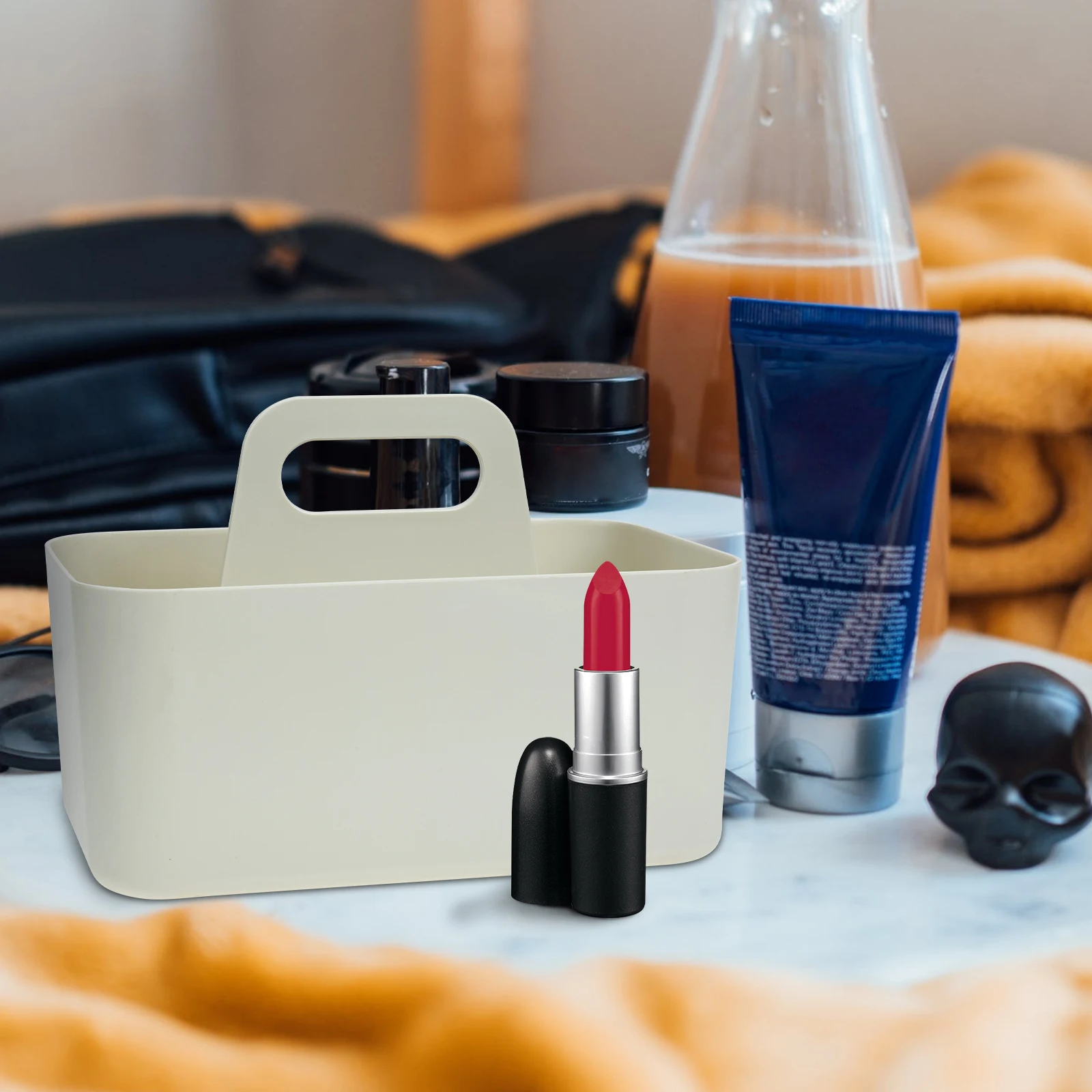 

Desktop Storage Basket Makeup Organizer Multi-Purpose Snack Box Portable Plastic Container for Cosmetics and Sundries