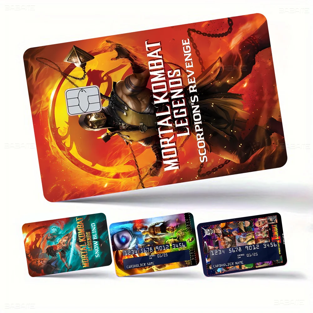 Mortal Kombat Game Anime Spend Or Save Funny Shell On Off Ultra Thin No Fade Sticker Skin Cover Film For Debit Credit Card
