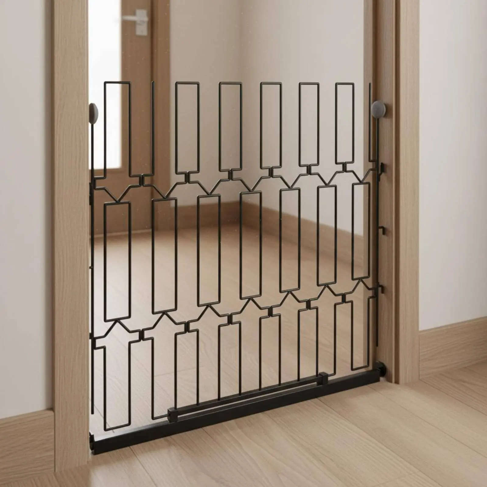 

Metal Retractable Pet Gate Foldable Retractable Pet Gate Home Barrier Auto Retract Space-Saving for Doorway, Stairs