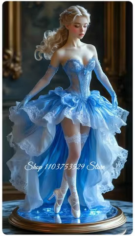 Blue Dreamy Glamorous Ball Gown Sweetheart Neckline Corset Evening Gown Customized Prom Dress Lace Evening Gown