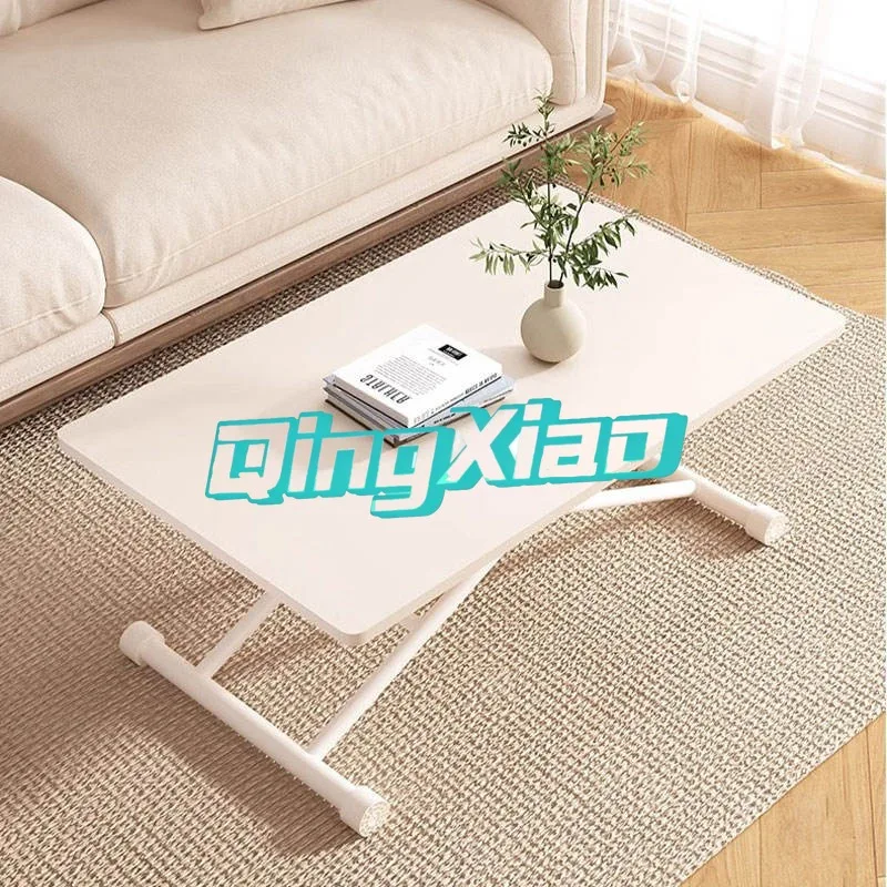Height Adjustable Lift Coffee Table 2 In 1 Dining Desk Foldable Mobile For Small Apartment Living Room No Installation Required view 3