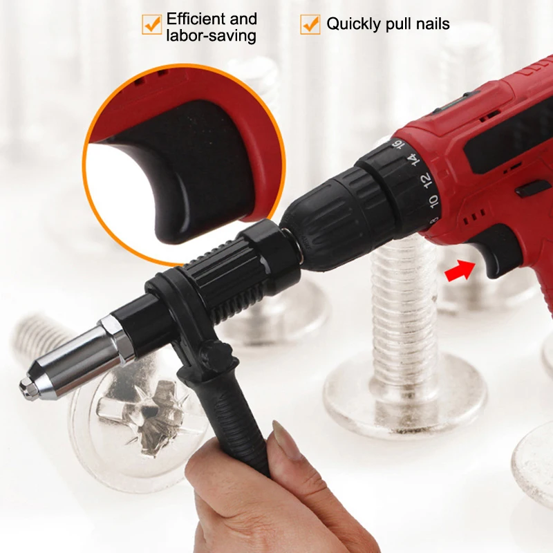 Mesin Paku Keling Listrik Adaptor Pistol Paku Keling 2.4Mm-3.2Mm-4.0Mm-4.8Mm Alat Paku Keling Rumah Mesin Paku Keling untuk Bor Listrik