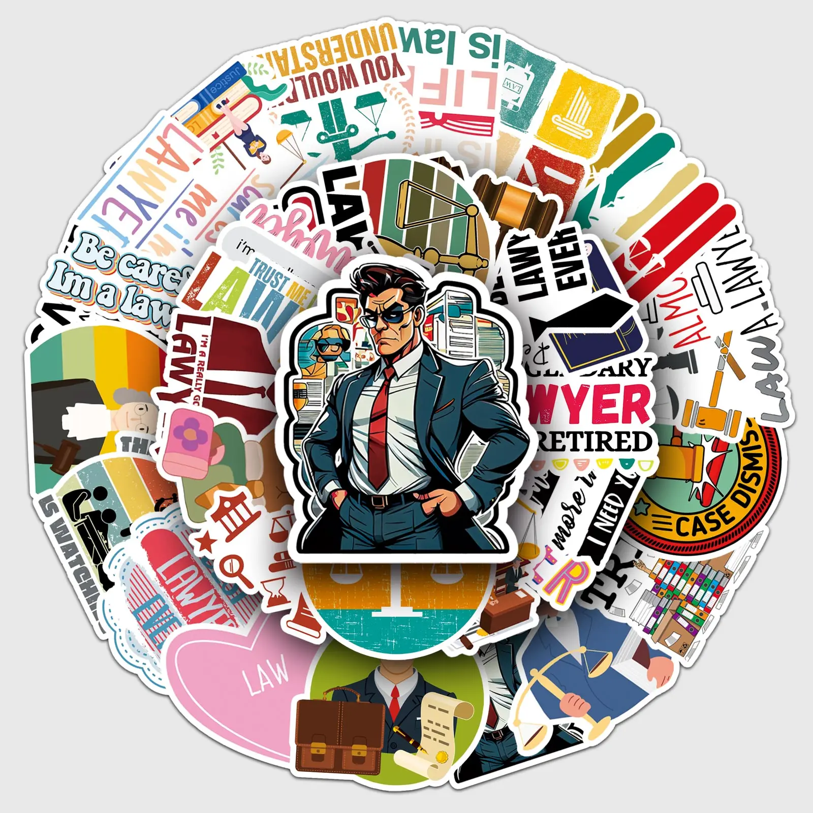 50pc Lawyer Series Cartoon Cute Graffiti Stickers Suitcase Laptop Guitar Skateboard Personalized Decoration Stickers