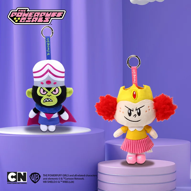 女の子のためのカワイイアニメぬいぐるみキーホルダー、パワーパフ