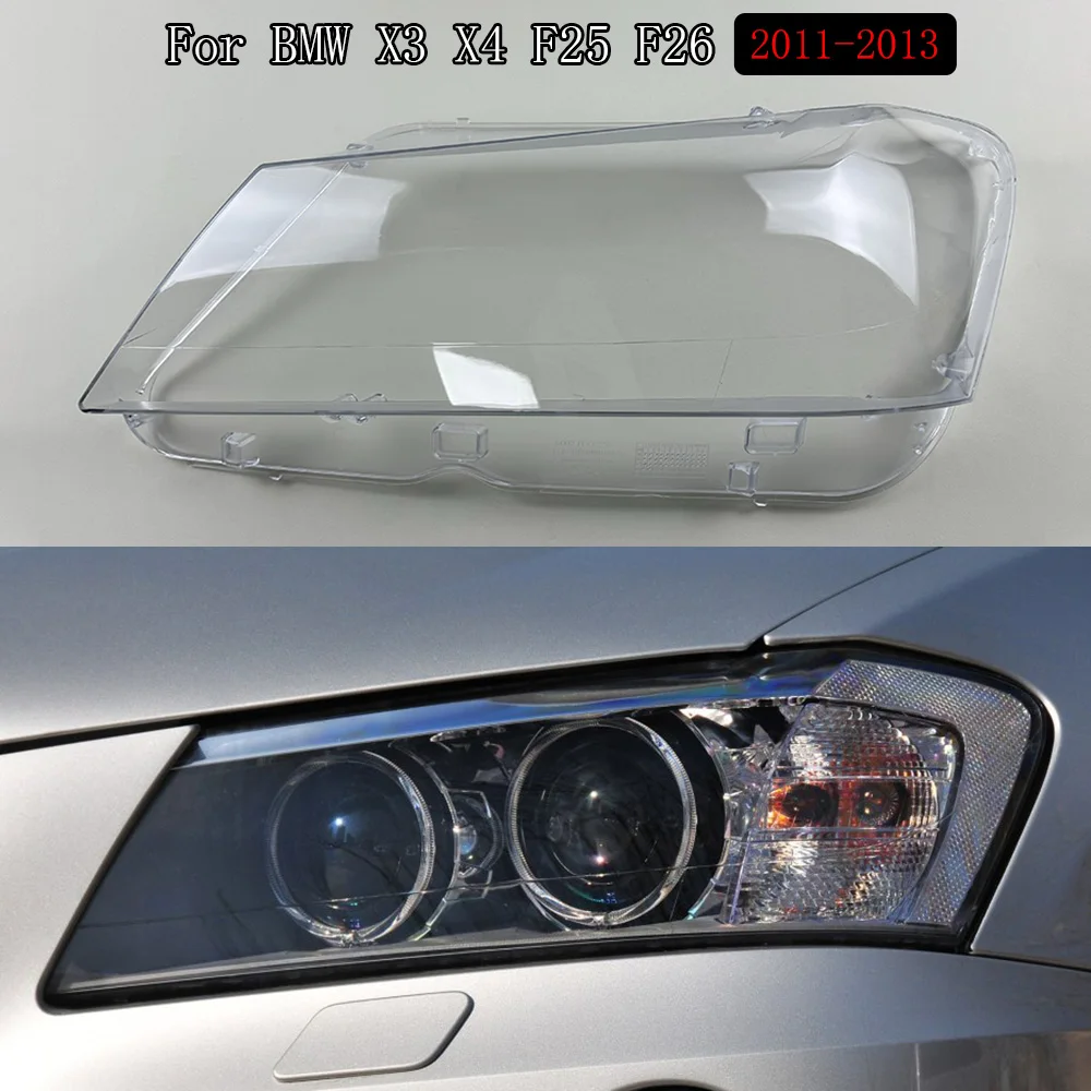 For BMW X3 X4 F25 F26 2011 2012 2013 Front Headlight Cover Transparent Lampshade Lamp Lens Headlamp Shell Plexiglass