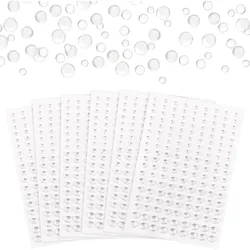 8 Sheets Clear Dewdrop Self-Adhesive Round Clear Dew Drop Droplets Embellishments 3~6mm Eyes Body Face Jewelry Stickers Beads