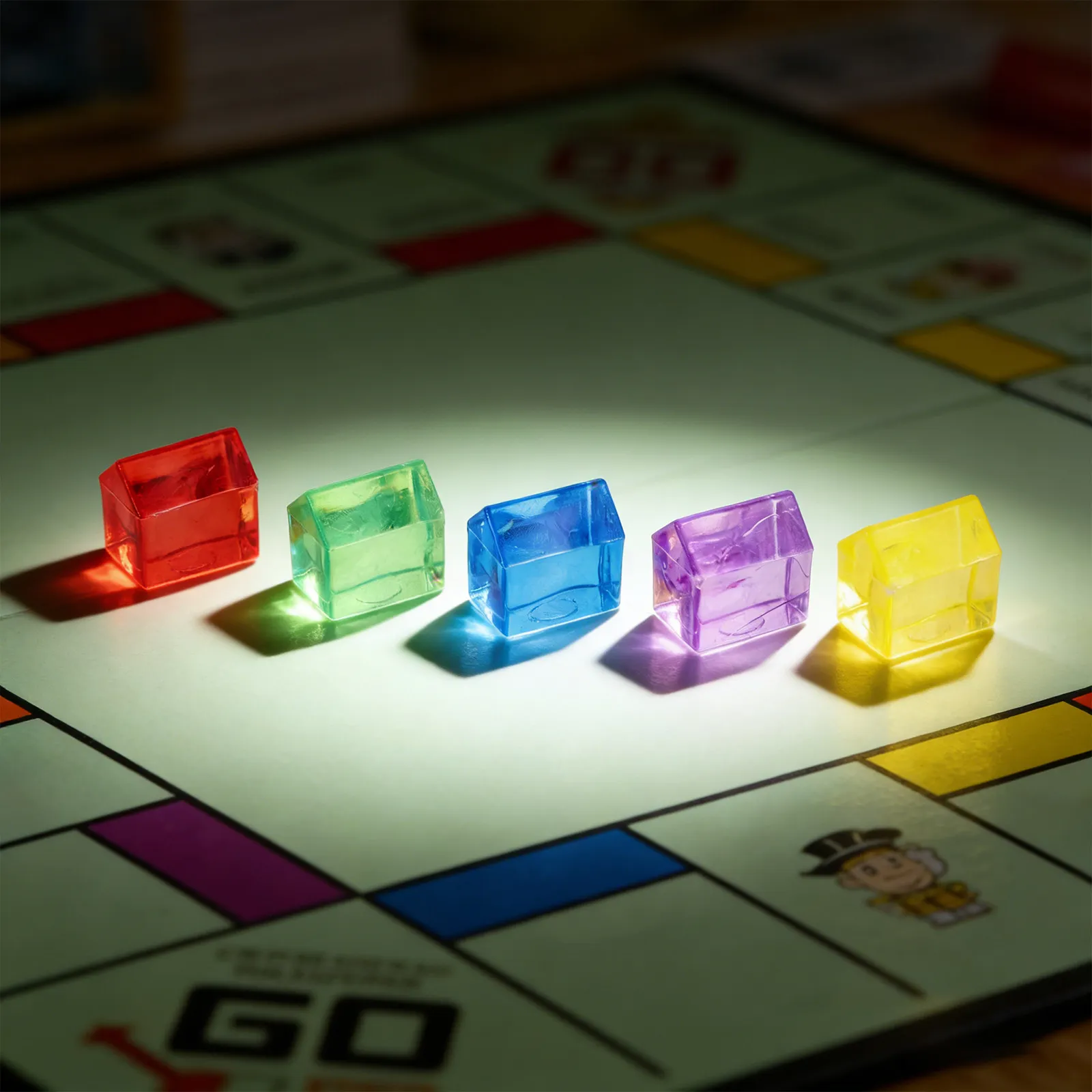 

100Pcs Transparent House Game Tokens High Clarity Acrylic Pieces Board Game Spare Parts Miniature City Buildings Tabletop Gaming