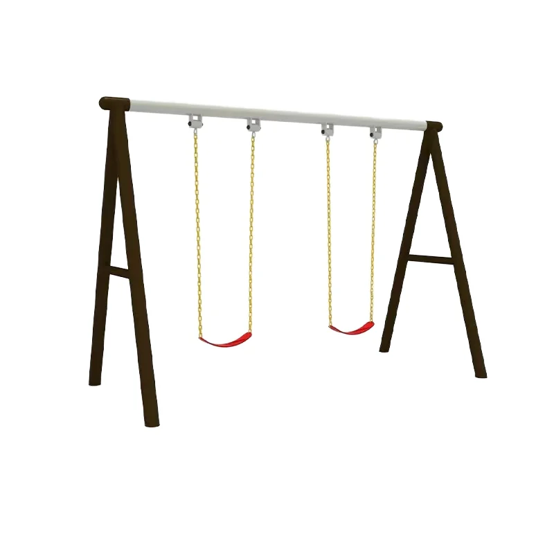 

Outdoor Two Plastic Tyre Seats Swing Set Steel Playground Equipment for Children's Garden Home School Kindergarten