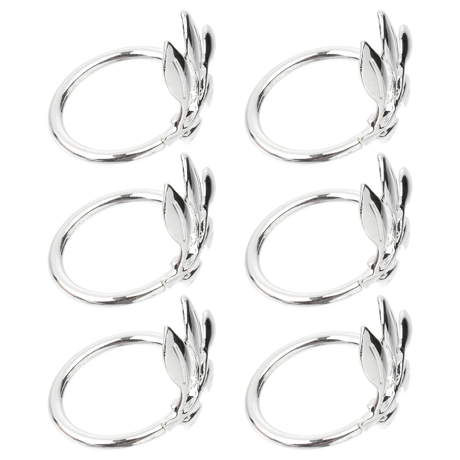 

6Pcs Silver Plating Leaves Napkin Rings Elegant Table Decor for Wedding Dinner Party Home Hotels Napkin Rings