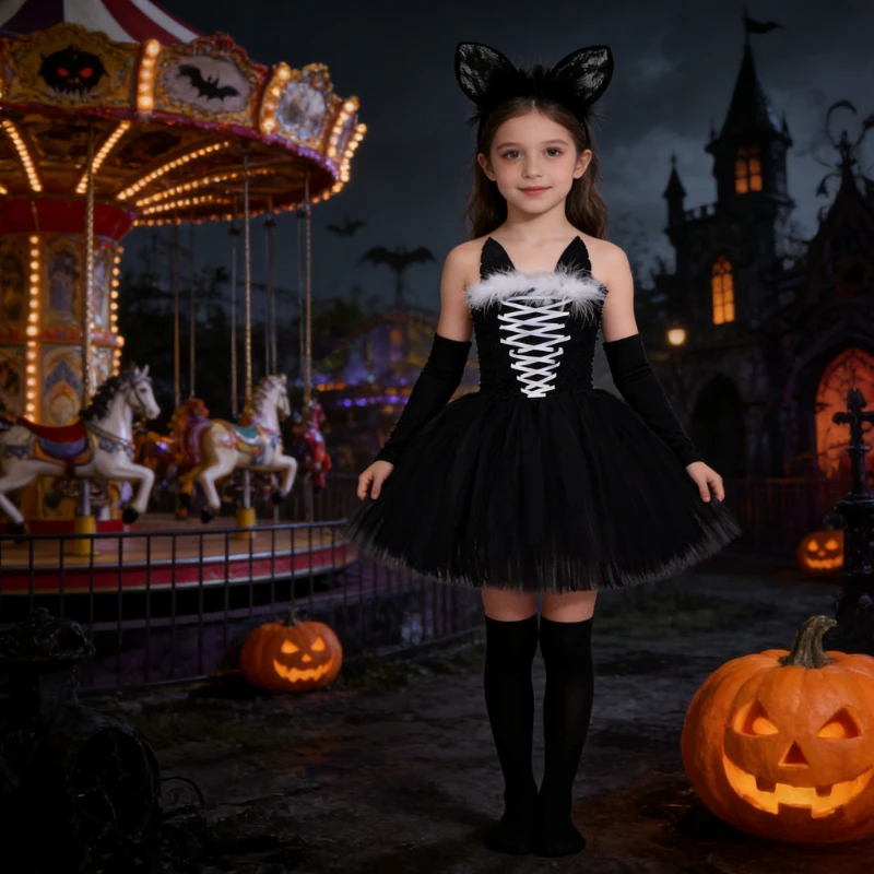 فستان توتو أسود على شكل قطة لل - مراجعة Toddler Girl Tulle Party Dress وسعره