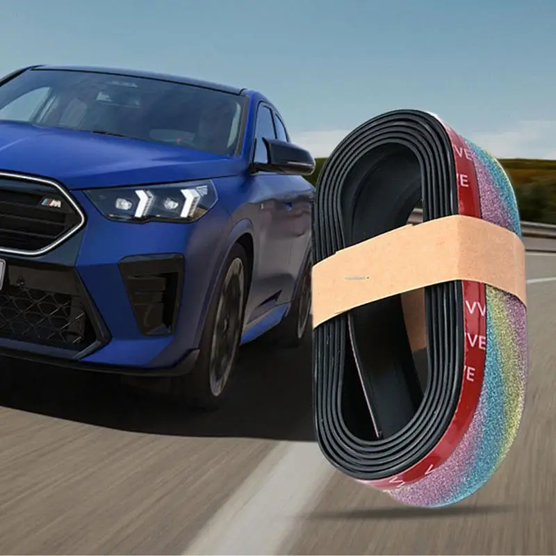Front Bumper Strip Car Front Lip Bumper Protector Flexible Rubber Body Trim Adhesive Protection Tool For Outing Traveling