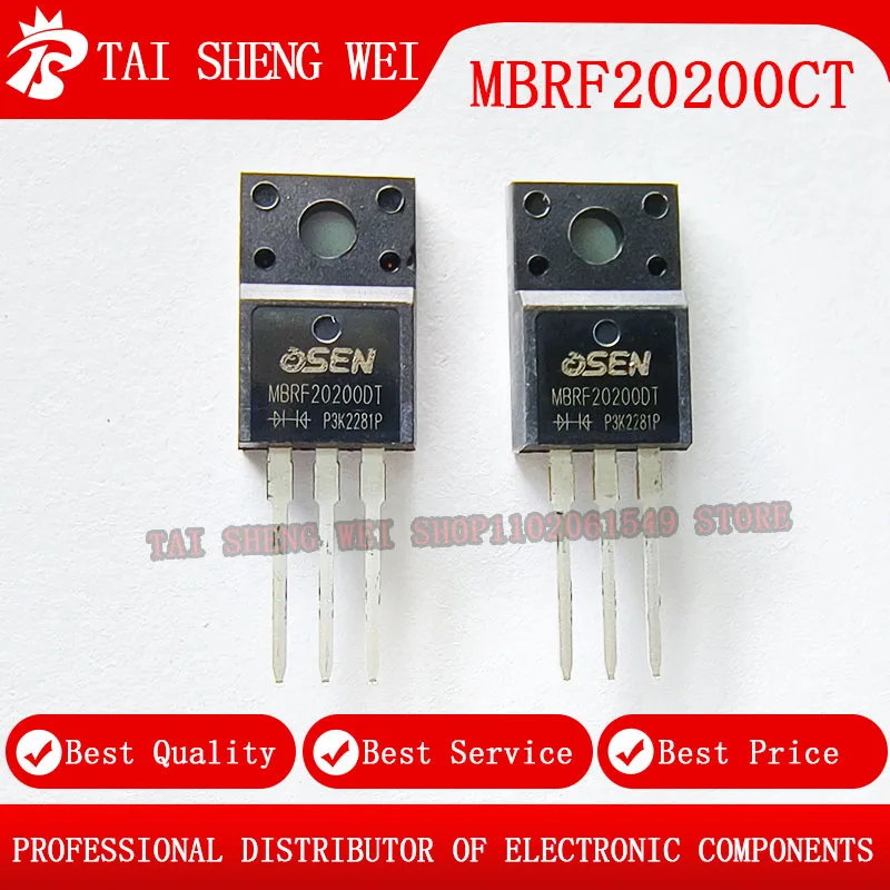 10pcs MBRF20200CT MBRF20200DT MBRF20200 20200 20A 200V TO-220F TO220F New Original