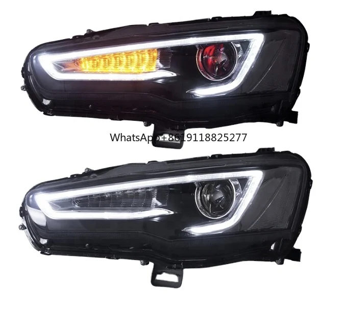 HGD Car LED HeadLamp  Assembly head light For Mitsubishi Lancer 2008-2018 EVO X LED Car Headlight