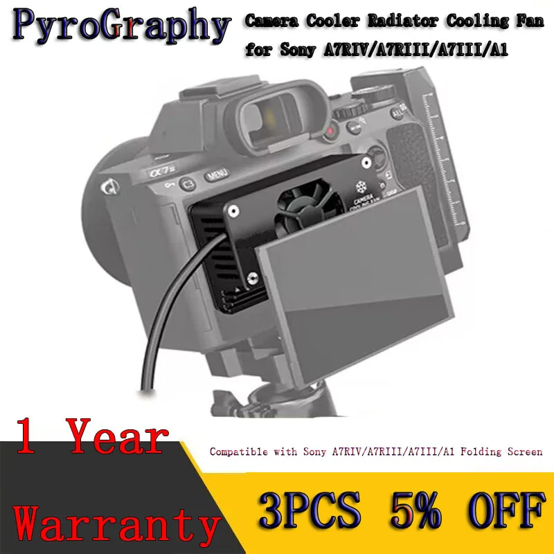

PyroGraphy A7RIV/A7RIII/A7III/A1 Camera Cooler Radiator 19-speed Cooling Low Noise for Sony A7RIV/A7RIII/A7III/A1 Folding Screen