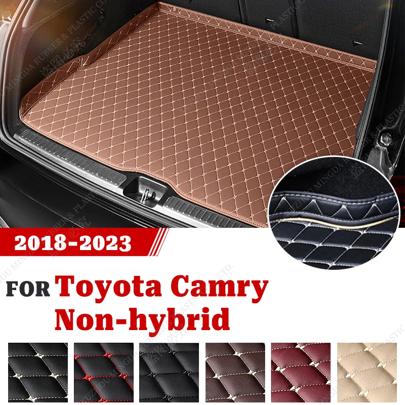 High Quality Leather Car Trunk Mat For Toyota Camry Non-hybrid 2018 2019 2020 2021 2022 2023 Custom Car Accessories Interior