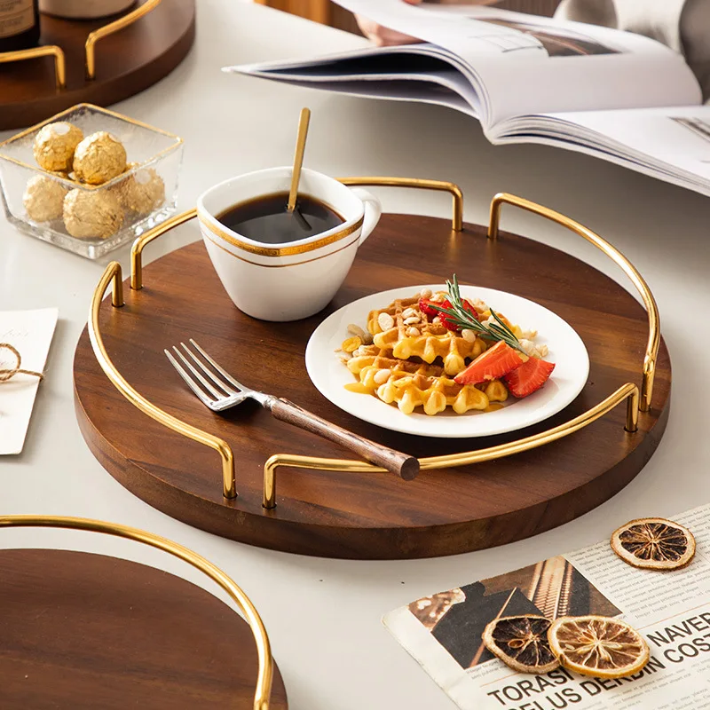 

Wooden Teaware Tray Dried Fruit Display Plate Storage Fruit Plate Hotel Front Desk Snack Dish Home Living Room