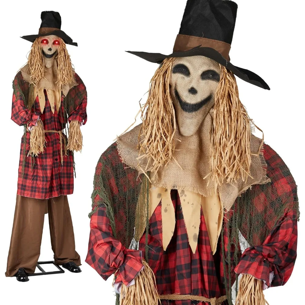 

Halloween Decor Animatronics Talking Outdoor Decorations with Voice Control Light Up Eyes Movable Arms Indoor Party Prop Outdoor