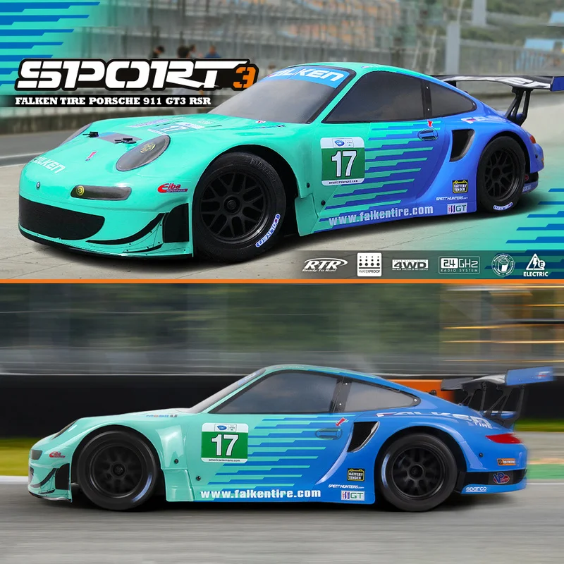 

1/10 Бесщеточный радиоуправляемый автомобиль 110 км/ч HPI 911 GT3 RSR Falken Touring Car Моделирование RC Модель автомобиля с дистанционным управлением - Электрический 4WD