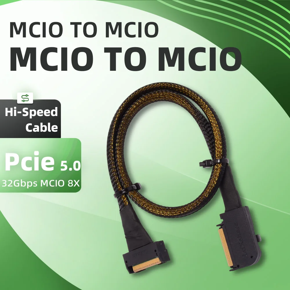 Mico to Mico SAS 74P PCIe 5.0 32Gbps MCIO 8i High-Speed Crossover Cable MCIO 8X Male-to-Male