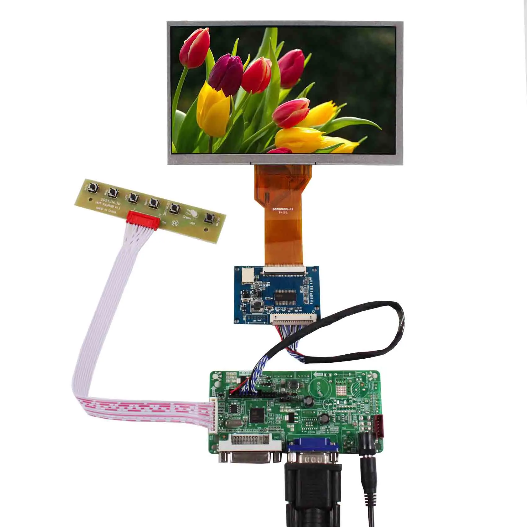 

DVI VGA LCD Controller Board With 7inch 800x480 AT070TN92 LCD Screen