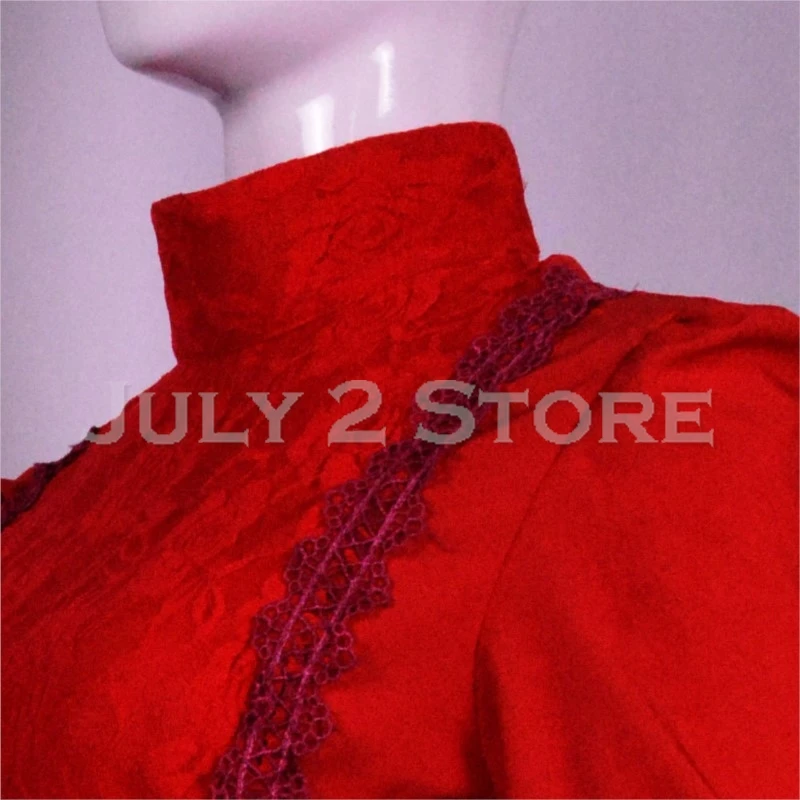 Halloween Mia Pearl Cosplay Costume Red Dress Scary Movie Cosplay Horror Outfit Uniform Woman Party Set Girls Role play Clothes