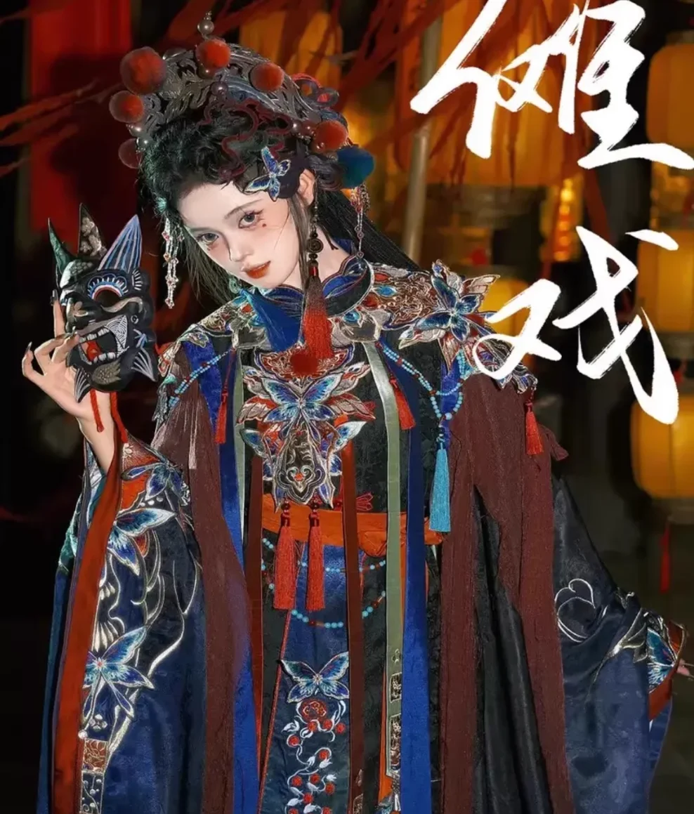 Original Hanfu Ming style heavy industry embroidery cloud shoulder opera style Han elements fairy