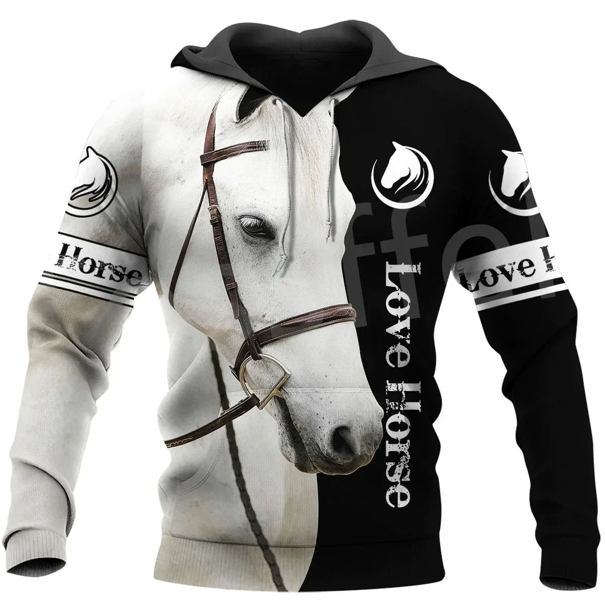 Colorful Horse Animal hoodies Love Horse Brown 3D Printed Harajuku Fashion Autumn Hoodie Casual Sweatshirt Unisex Pullover suda