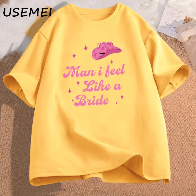 I Feel Like A Bride Lets Go Girls Women\'s Tee Shirt Nashville Bachelorette Party T Shirt Women Cotton Short Sleeve Tees