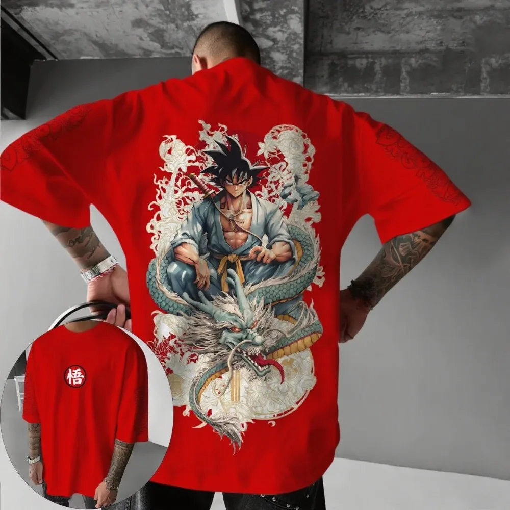 Dragon Ball Z Super Saiyan Son Goku hommes Version ample rue garçons T-Shirt été décontracté Anime imprimé coton enfants haut