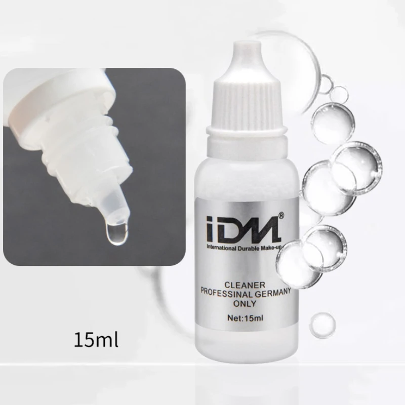 Loción de eliminación de marcas de tatuajes, maquillaje semipermanente profesional, tinta de pigmento, limpieza del sitio, maquillaje líquido, 15ml