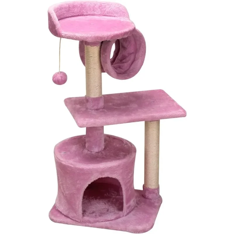 

Cute Cat Tree for Indoor Cat Tower Cat Condo Sisal Scratching Posts with Jump Platform