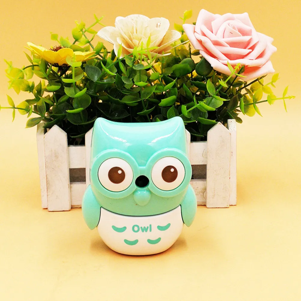 

Owl Design Cartoon Pencil Sharpener Semi-Automatic Rotary for Students School Office Lightweight Bright Color Ideal