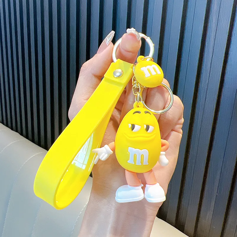 Creative Fashion Chocolate M Bean Keychain Pendant Cartoon Car Key Pendant Luggage Accessories Women\'s Gifts Children\'s Toys