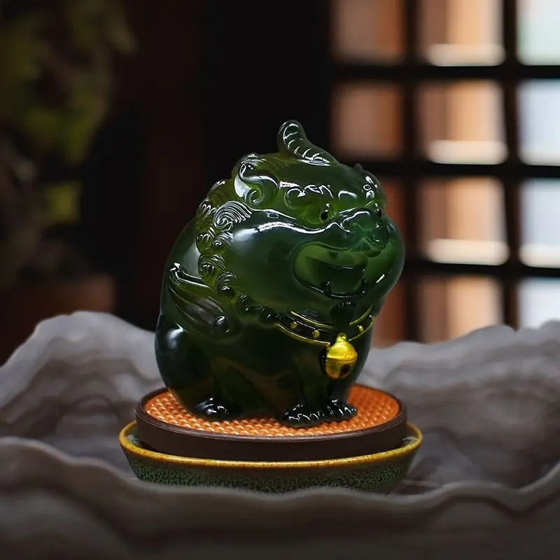 اليشم الملونة تغيير لون الشاي الحيوانات الأليفة الحلي مكتب جديد PI شيوى طاولة شاي الديكور يمكن رفع شخصية كيلين الديكور