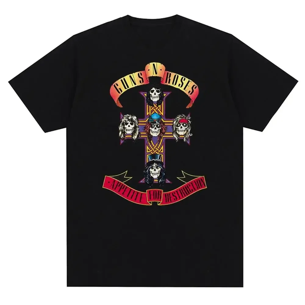 

Футболка с графическим принтом Guns N Roses, винтажная рок-группа, уличная одежда, модная футболка с коротким рукавом, женская футболка, женская одежда
