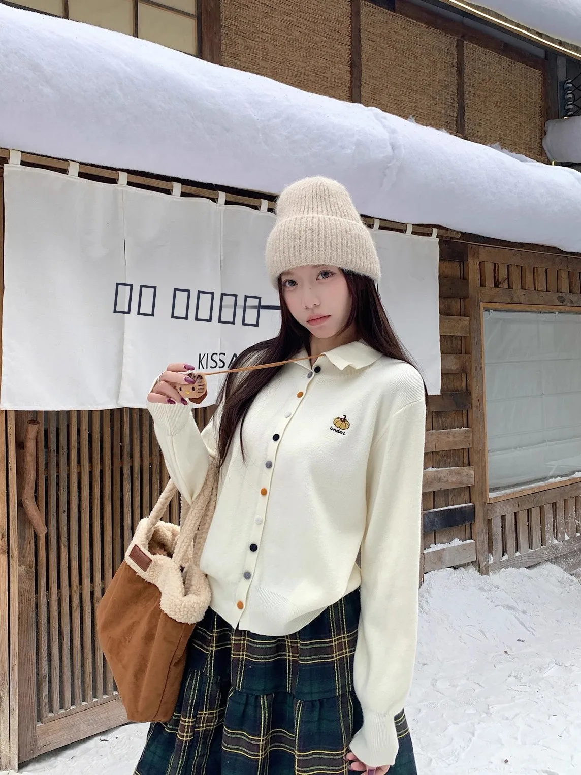   Gestickte Knopf Hoher Kragen Pullover Mantel Damen Gestrickte Offene Strickjacke Top Wärme Herbst Winter Faion Pendeln