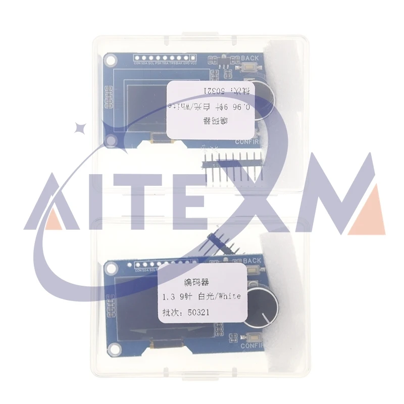 شاشة عرض Oled بيضاء مقاس 0.96/1.3 بوصة مدمجة مع وحدة التشفير الدوارة EC11 3.3 فولت/5 فولت واجهة IIC YANXD