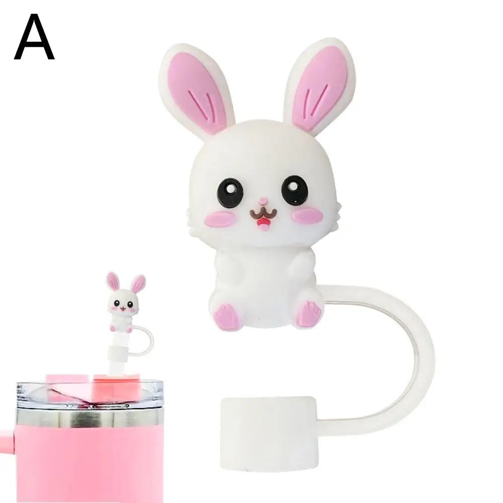 1pcs 10mm ซิลิโคนฟางครอบคลุมหมวกใช้งานร่วมกับ Oz สัตว์ 30 & 40 Toppers, reusable Tumbler, น่ารักฝุ่น-ฟางฟาง X8q1