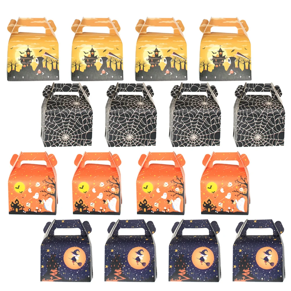 

24Pcs Halloween Treat Boxes Reusable Colorful Candy Boxes Portable Party Favor Storage Holder for Cake Cookies