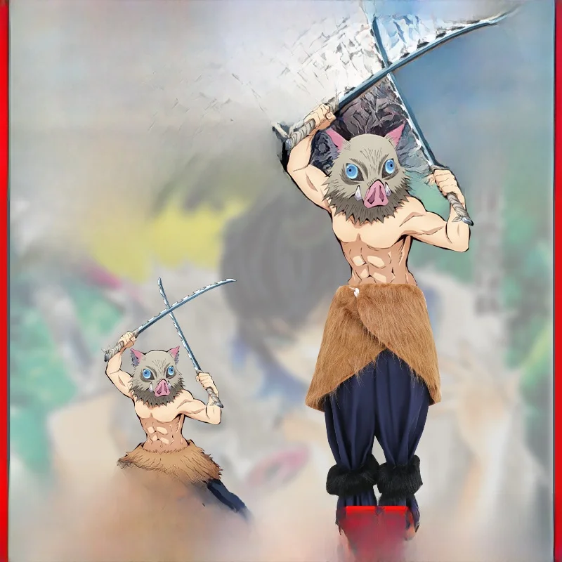 

Cosplay Costume loween Outfit Kuwamaru Set Ghost Slayer Pig Head Mask Women's Traditional Clothing Stage Performance