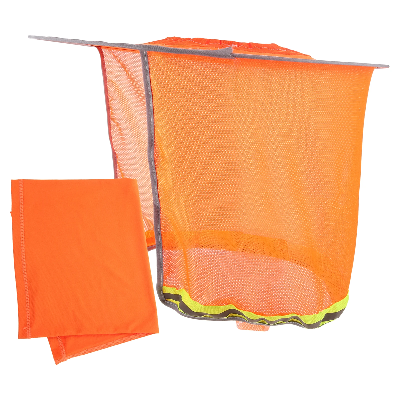 

Summer Sun Protection Hard Hat Visor Full Brim Mesh Safety Bright Yellow Adjustable Elastic Band Neck Cover Fits Most