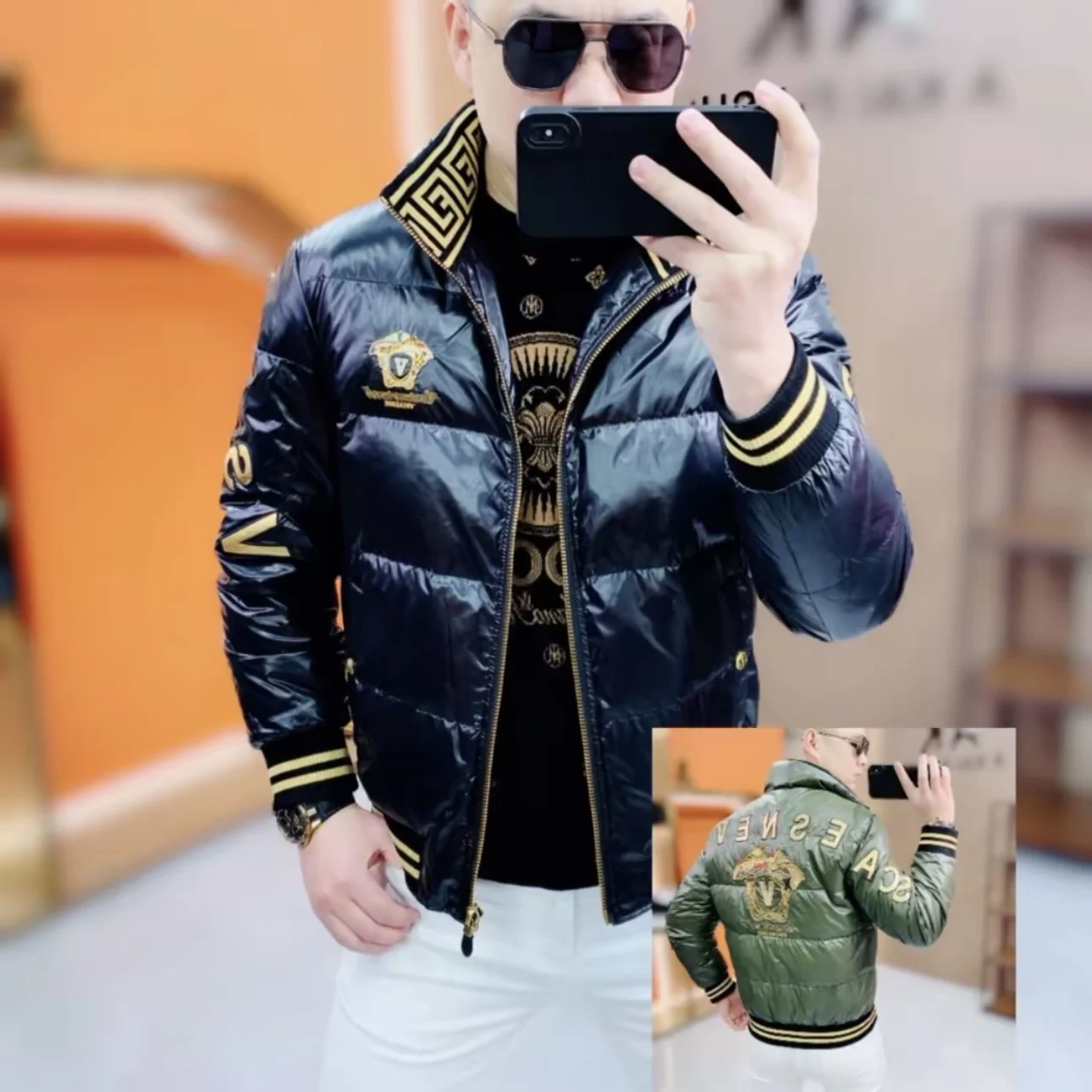 

Сводная молодежная мужская стеганая куртка из яркого хлопка с вышивкой и воротником-стойкой, облегающая теплая универсальная верхняя одежда, пальто