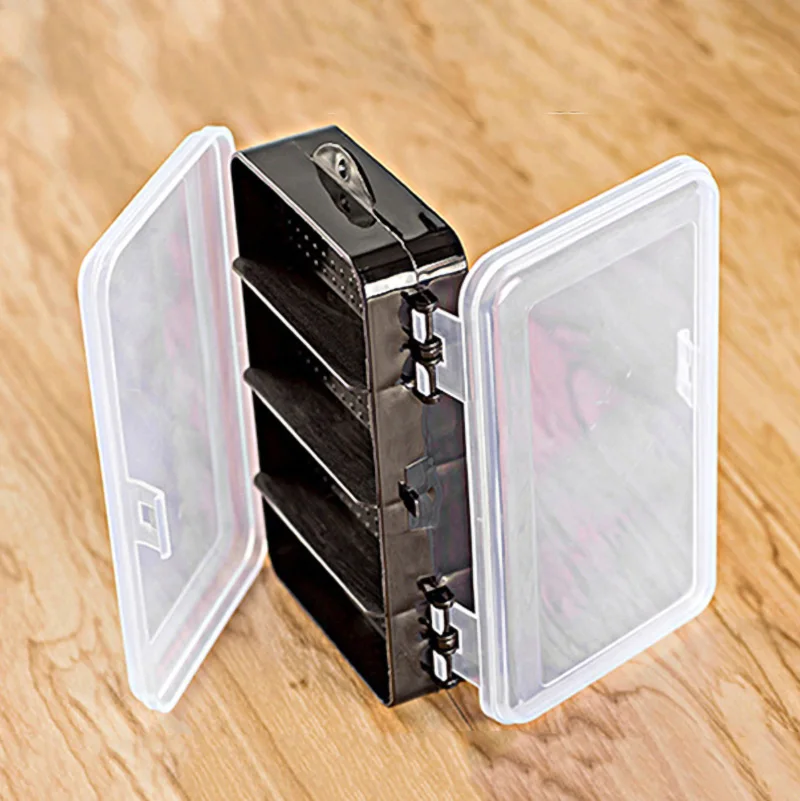 Organizer Container Double-Sided Compartment Plastic Storage Box Fish Lures Round Beads Jewelry Earring Holder Case Display
