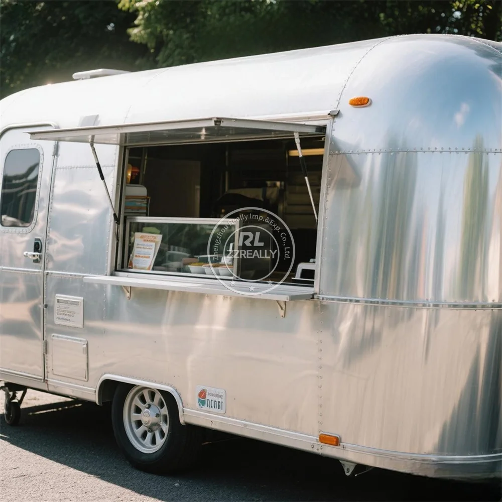 

Stainless steel customization Food Trailer Factory Built Mobile bar Kitchen Boba Tea Shop Towing Style Food Truck
