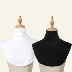 2/Pcs Solid Color Modal High Nack Fake Collar Soft False Collar For Women Solid Color Elastic Jersey Detachable Collar