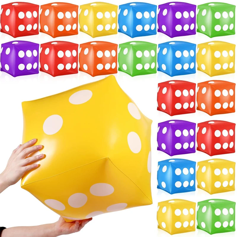 

Funny PVC Inflatable Dice 28*28CM Playground Pool Carniva Party Supplies Kids Adults Best Outdoor Fun Games for Entertainment