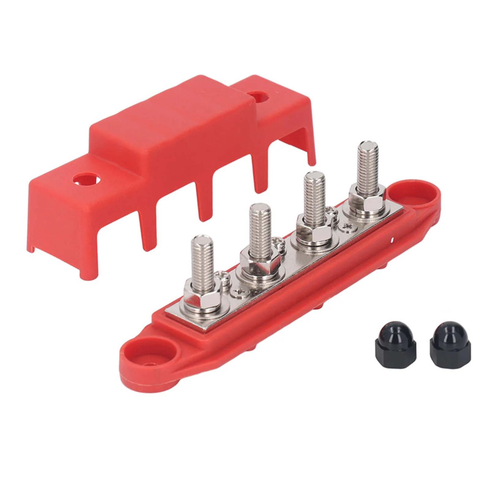 Power Distribution Block M8 Screw 4 Terminal Bus Bar  48V 250A for Automobile Boat Bus Bar Stud Power Distribution Block