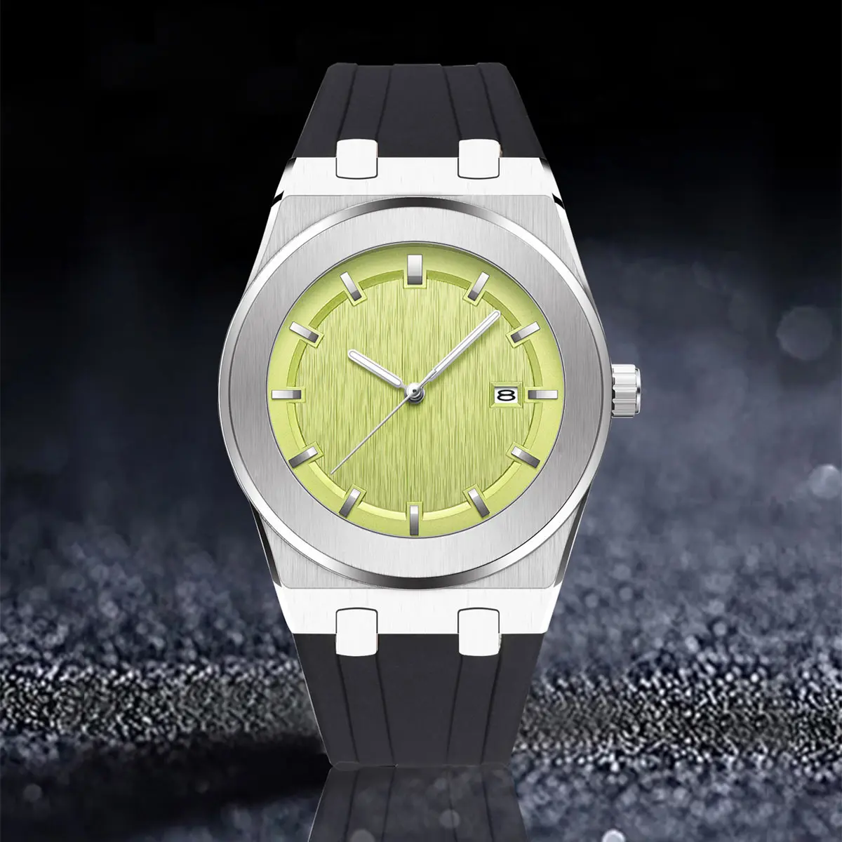 Ice Blue Yellow Luxury Classic Mens Fashion Quartz Stainless Steel Analog Waterpoorf Business Wristwatches